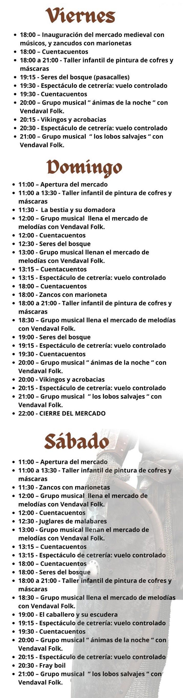 mercado medieval jumilla programa
