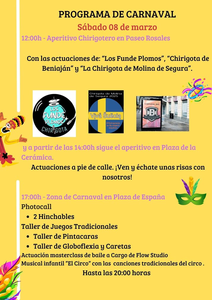 carnaval molina de segura 2025 programa 1
