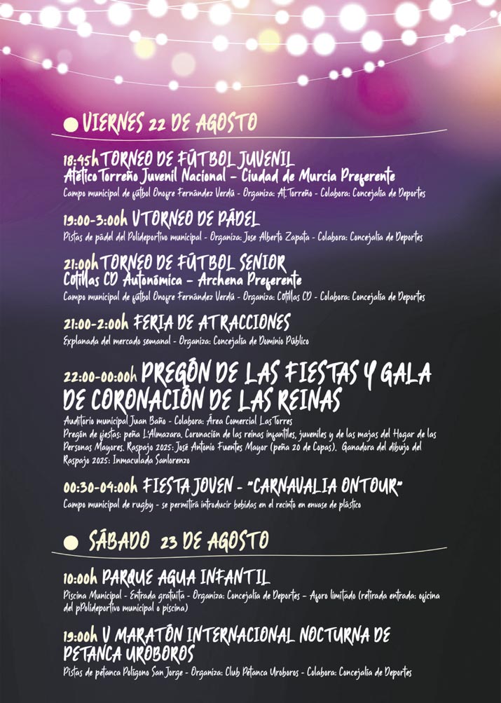 fiestas las torres de cotillas 2025 programa 1
