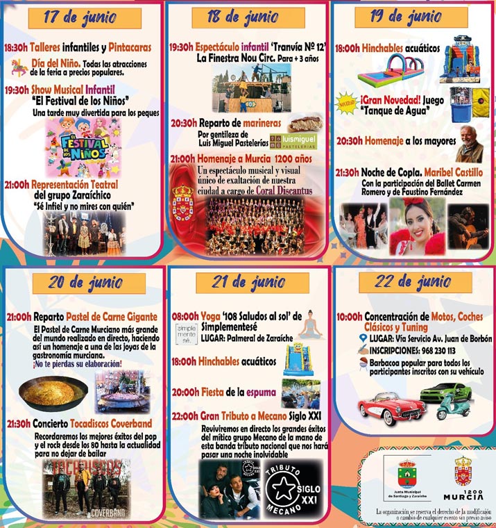fiestas populares santiago y zaraiche 2025 programa