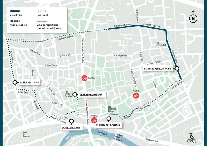 ruta en bici amor por arte plano