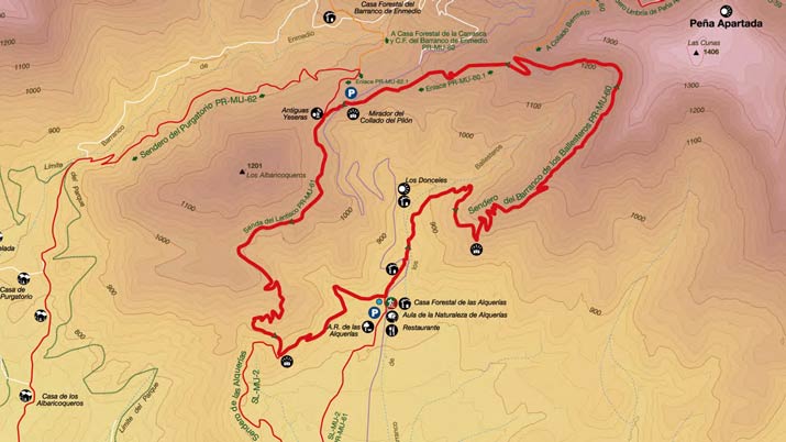 sendero los lentiscos mapa