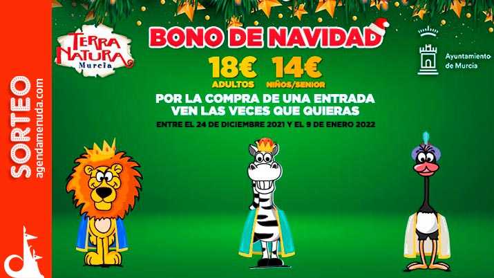 Sorteo de 4 bonos de Navidad para Terra Natura Murcia