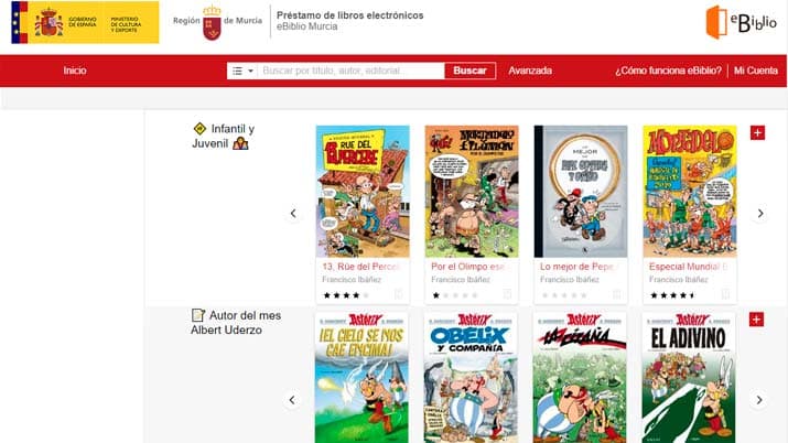 eBiblio Murcia. La biblioteca online