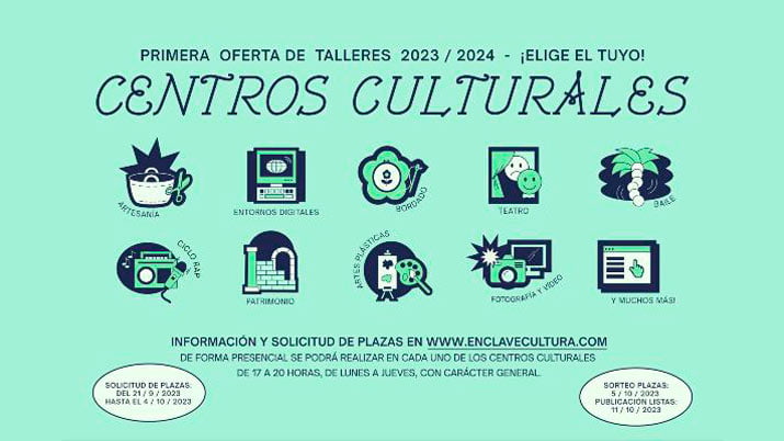 Nueva oferta de talleres en Centros Culturales de Murcia 2023-2024