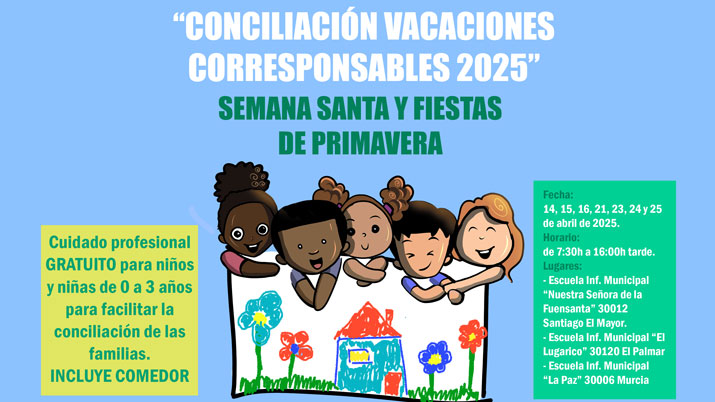 Abierto el plazo para inscribirse en el servicio gratuito de conciliación Vacaciones Corresponsables en las Escuelas Infantiles Municipales para Semana Santa y Fiestas de Primavera