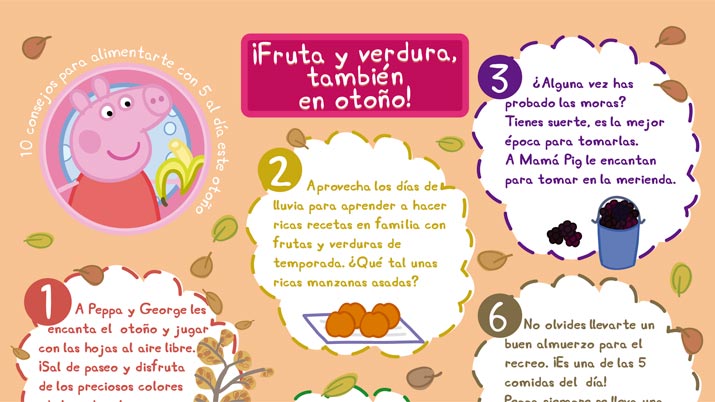 10 consejos para alimentarse en otoño con Peppa Pig